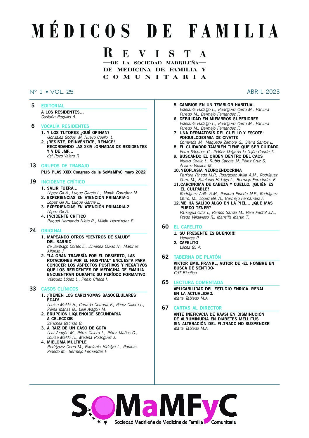 Revista Médicos de Familia vol. 25 nº 1 abril 2023