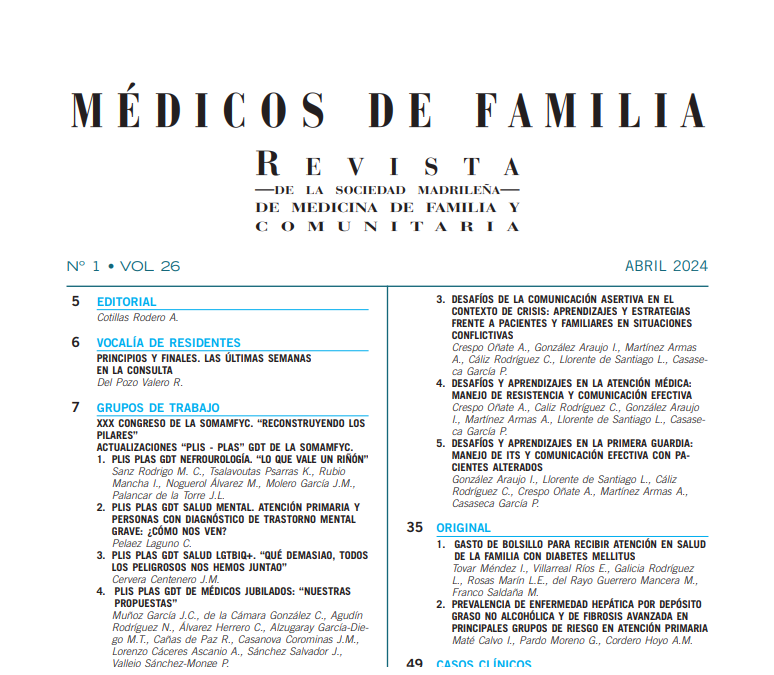 Revista Médicos de Familia Vol 26  nº 1 abril 2024