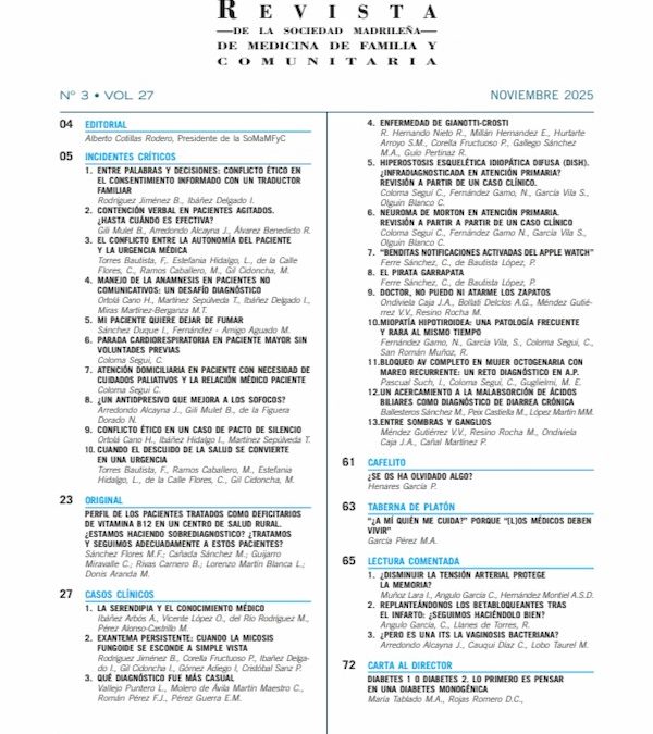 Revista Médicos de Familia Vol. 27 nº 3 Noviembre 2025