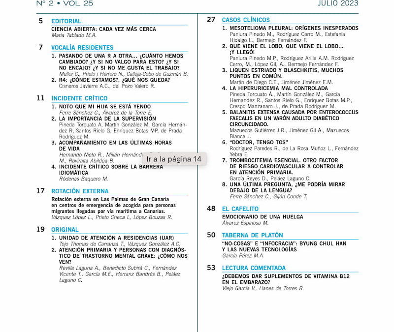 Revista Médicos de Familia vol. 25 nº 2 julio 2023